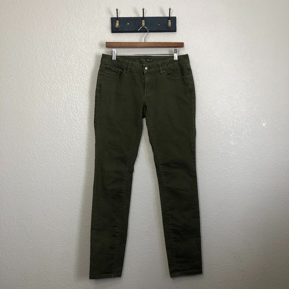 Prana Olive Green Denim Jeans Women's 6 28 Organic Cotton Outdoor Stretch Casual